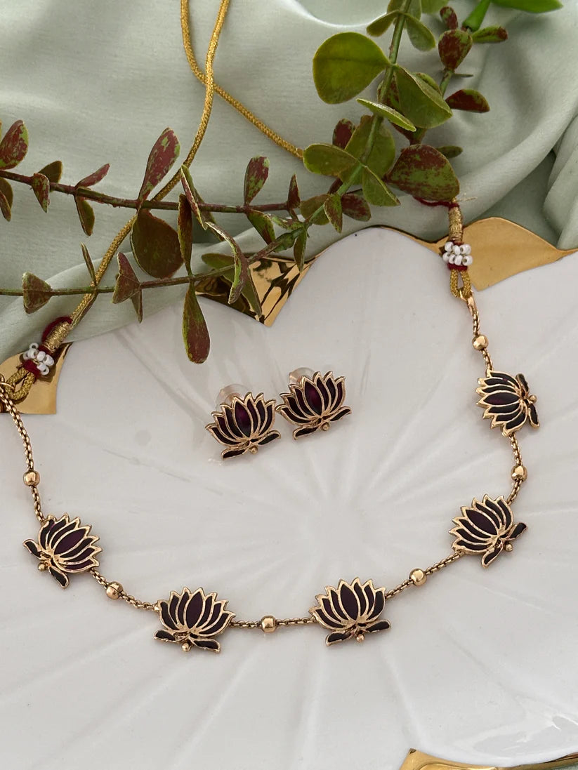 Manju Inspired Lotus Choker
